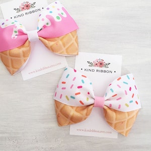 Ice Cream Hair Bow - 4inch