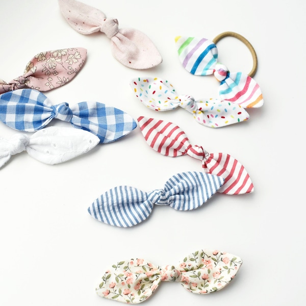 Knot Bow Hair Tie or Clip, Retro Knot Bows