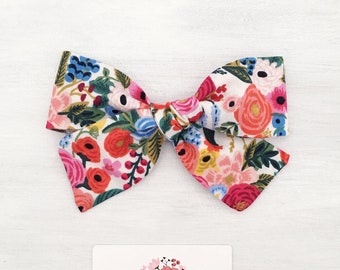 Summer Garden Floral Bow or Scrunchie