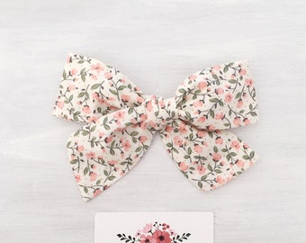 Fall Floral Headband Bows for Toddler Girls Coral Floral Hair Bows for Girls