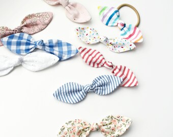 Knot Bow Hair Tie or Clip, Retro Knot Bows