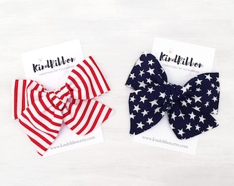 Patriotic Hair Bow - Stars & Stripes Bow