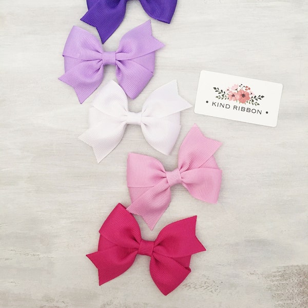 29 Colors to Choose from - Solid Color Hair Bows, Spring Color Hair bow, Toddler hair bows - 2.5 Inch Bows, Baby Bow Clips