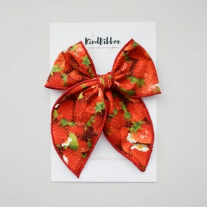 Strawberry Hair Bow • Scrunchie • Knot Headband • Mini Me Hair Accessories