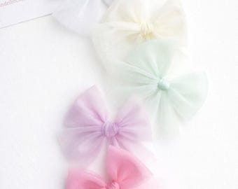 Pastel Tulle Hair Bow