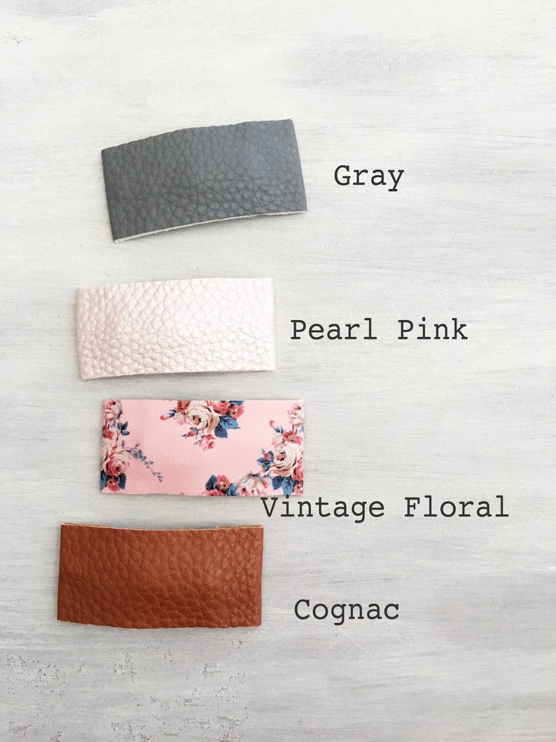 Leather Snap Clips Faux Leather Hair Clip Floral Snap Clip Etsy