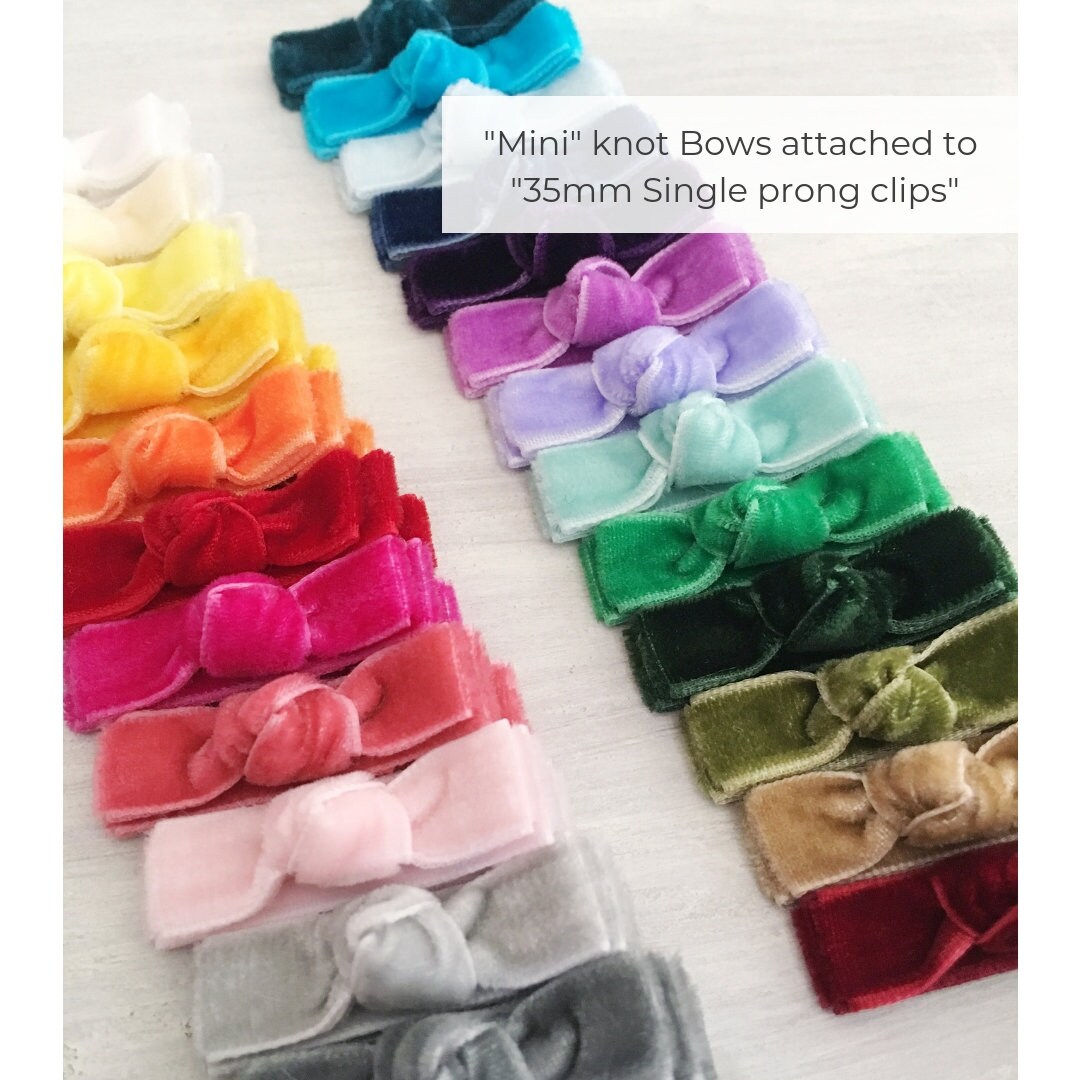 Mini Velvet Knot Clips Infant Hair Clips Baby Hair Clip Etsy
