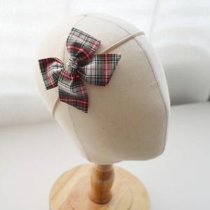 Christmas Tartan Bow • Scrunchie • Knot Headband • Mini Me Hair Accessories image 2