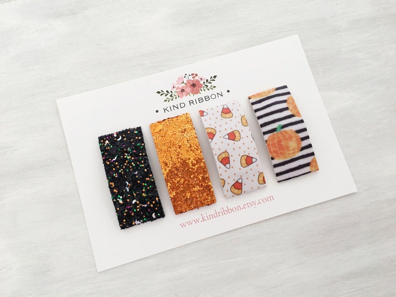 Snap Clip Set Glitter Snap Clip Candy Corn Hair Clip Halloween Snap Clips Pumpkin Hair Clip Halloween Hair Clips
