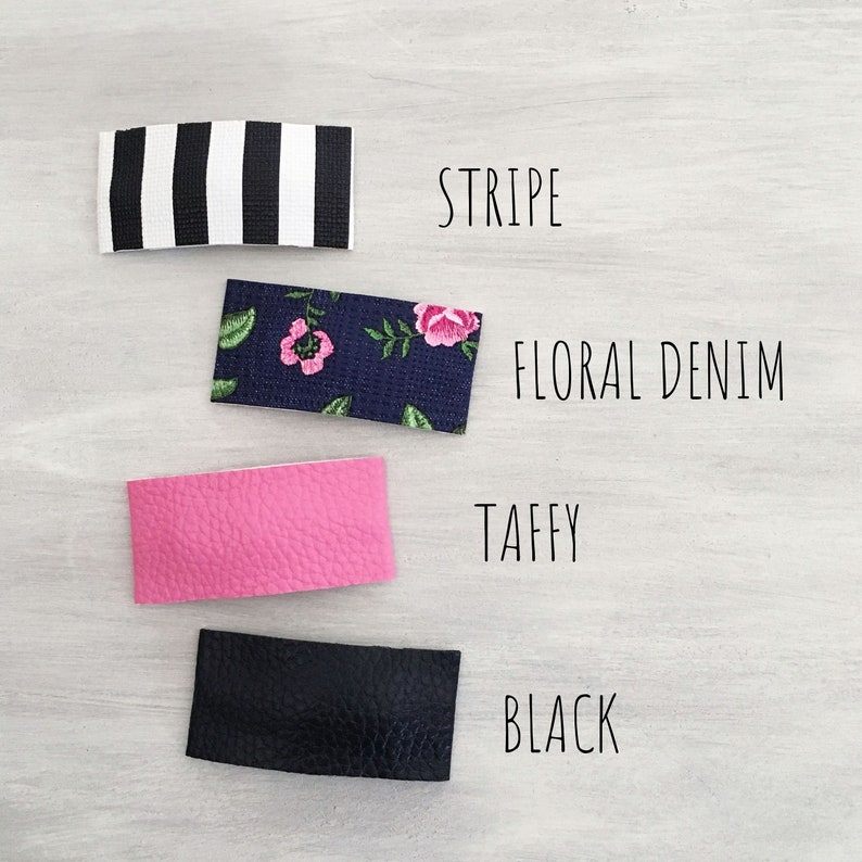 Leather Snap Clips Faux Leather Hair Clip Patterned Snap Etsy