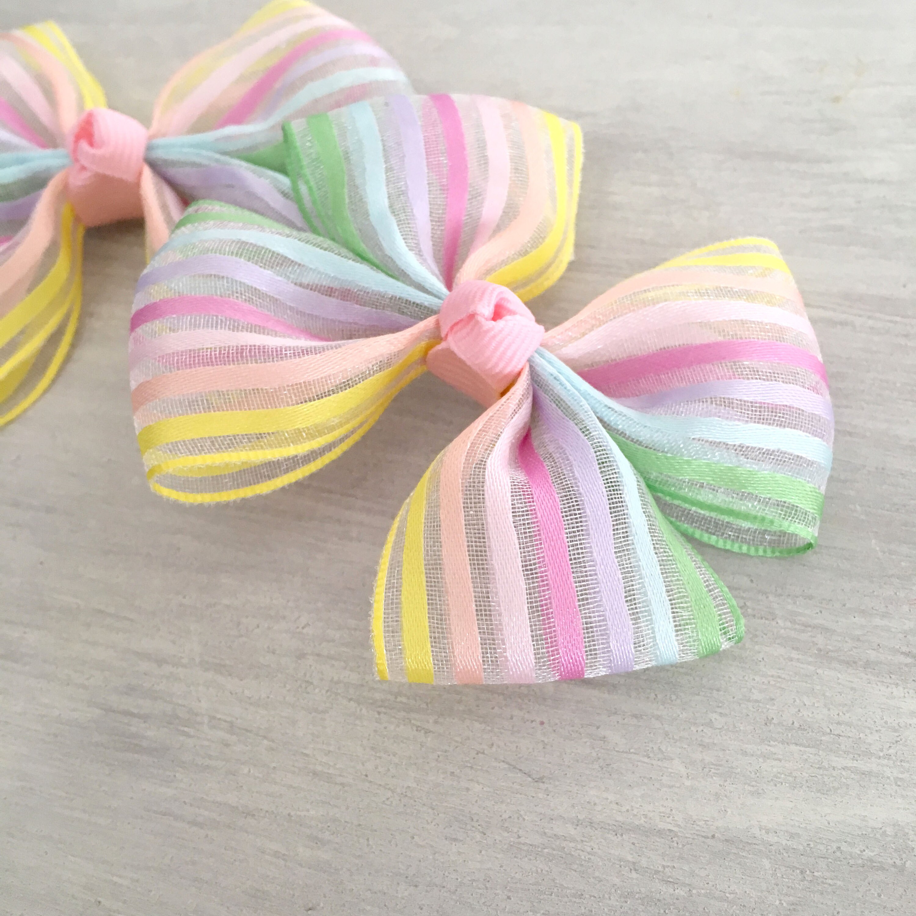 Pastel Rainbow Hair Bow Spring Color Hair Bow Rainbow Hair Etsy