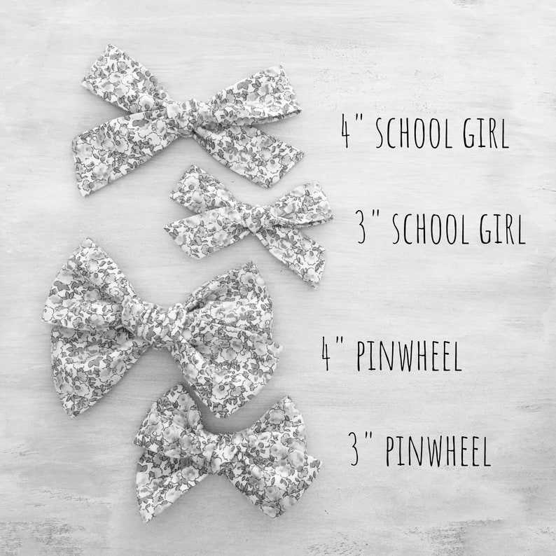 Hand Tied Floral Fabric Hair Bow\u23aeAvailable in 2 Sizes\u23ae Fabric Bow Headband Baby Shower Gift Fabric Bow Clip