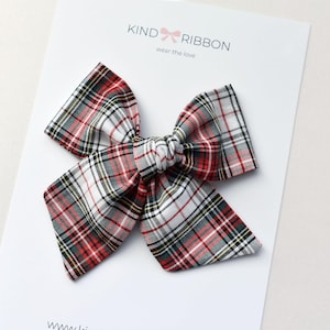 Christmas Tartan Bow • Scrunchie • Knot Headband • Mini Me Hair Accessories image 3