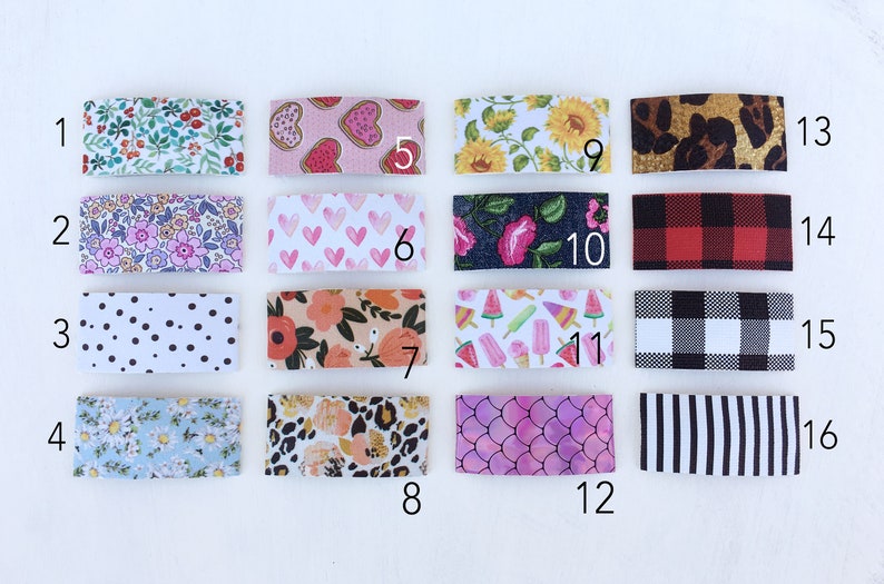 Leather Snap Clips Faux Leather Hair Clip Patterned Snap Etsy