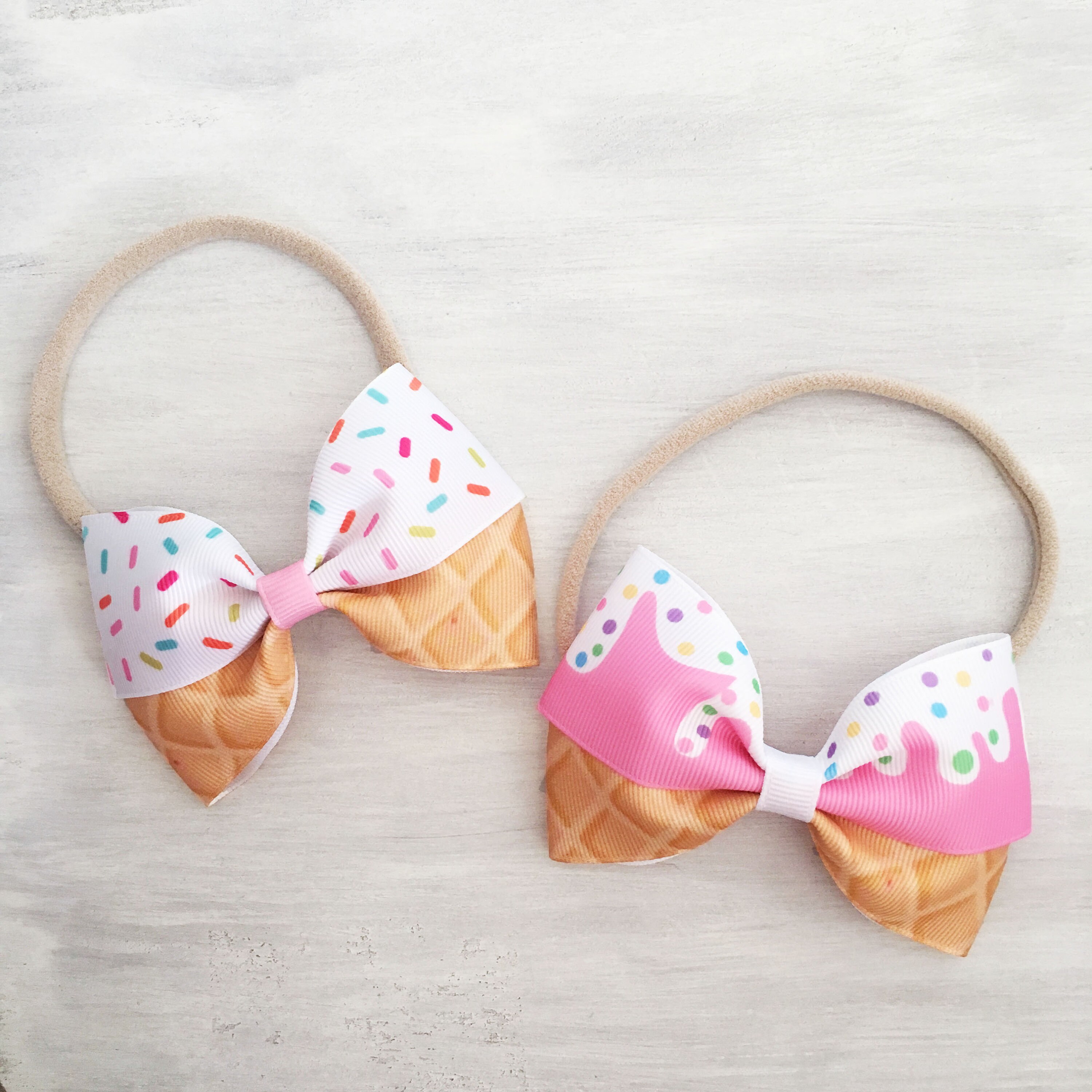 Ice Cream Hair Bow or Headband 4 Inch Hair Bow Girl Hair Etsy