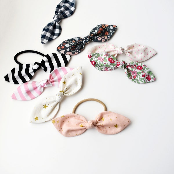 Knot Bow Hair Tie or Clip, Retro Knot Bows