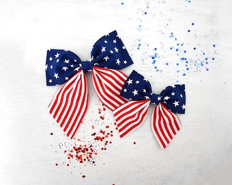 4th of July Flag Hair Bow - Patriotic Bow