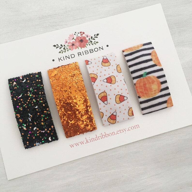 Snap Clip Set Glitter Snap Clip Candy Corn Hair Clip Halloween Snap Clips Pumpkin Hair Clip Halloween Hair Clips