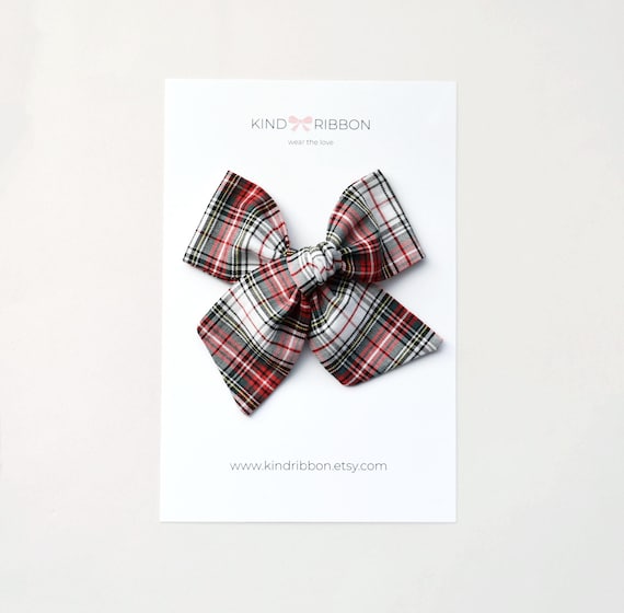 Christmas Tartan Bow • Scrunchie • Knot Headband • Mini Me Hair Accessories