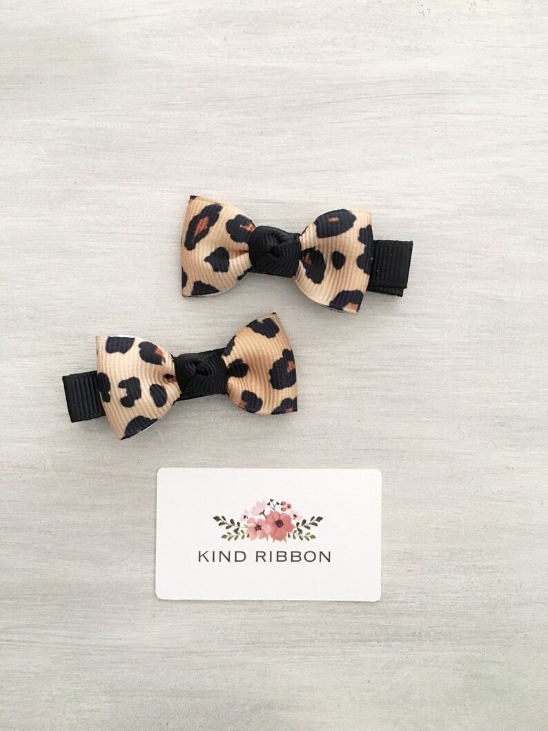 Mini Leopard Hair Clips Baby Leopard Hair Clips Leopard Etsy