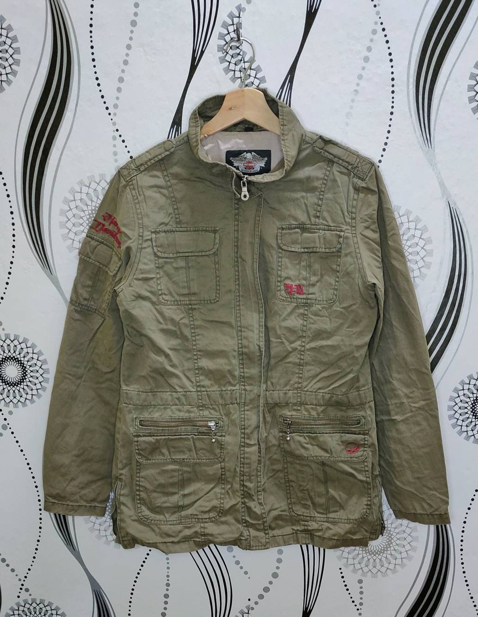 Harley Davidson Women Army jacket Etsy