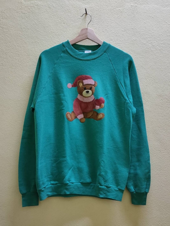 Vtg Made In USA Bear Cartoon Anime Sweatshirt