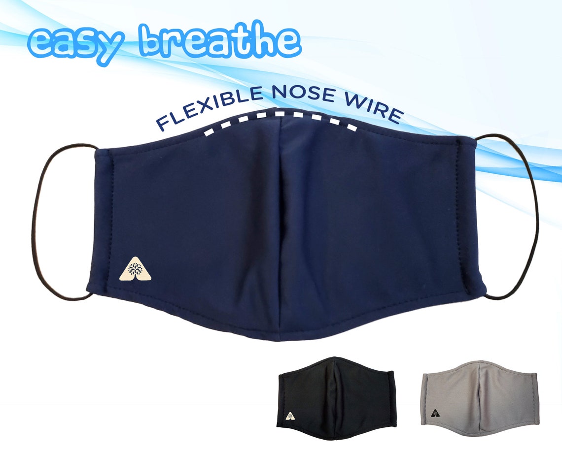 Cool Easy Breathe Face Mask 2 Layer with Nose Wire and Filter Etsy