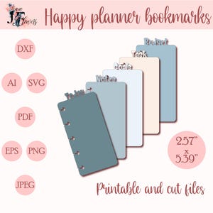 Mini Happy Planner Bookmark SVG Template: Disc Bound Classic Page Marker (Digital Download)