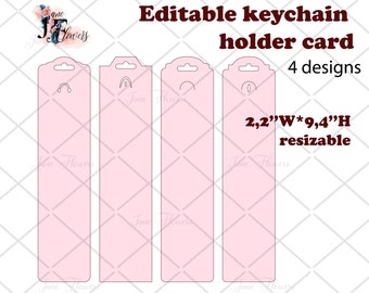 Bewerkbare sleutelhangerhouderkaarten | Keycord-videokaart | Sjabloon voor pakket sleutelhanger / lanyard / sleutelhouder svg dxf png ai gesneden bestanden