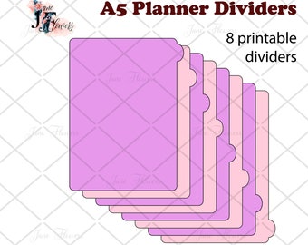 A5 Tabbed Divider Pages A5 Planner Dividers for Cricut Page | Etsy