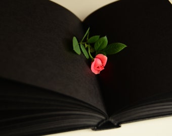 Thick black paper notebook, black page journal, blackout journal, hardcover sketchbook, goth planner, grimoire, eco-friendly gifts