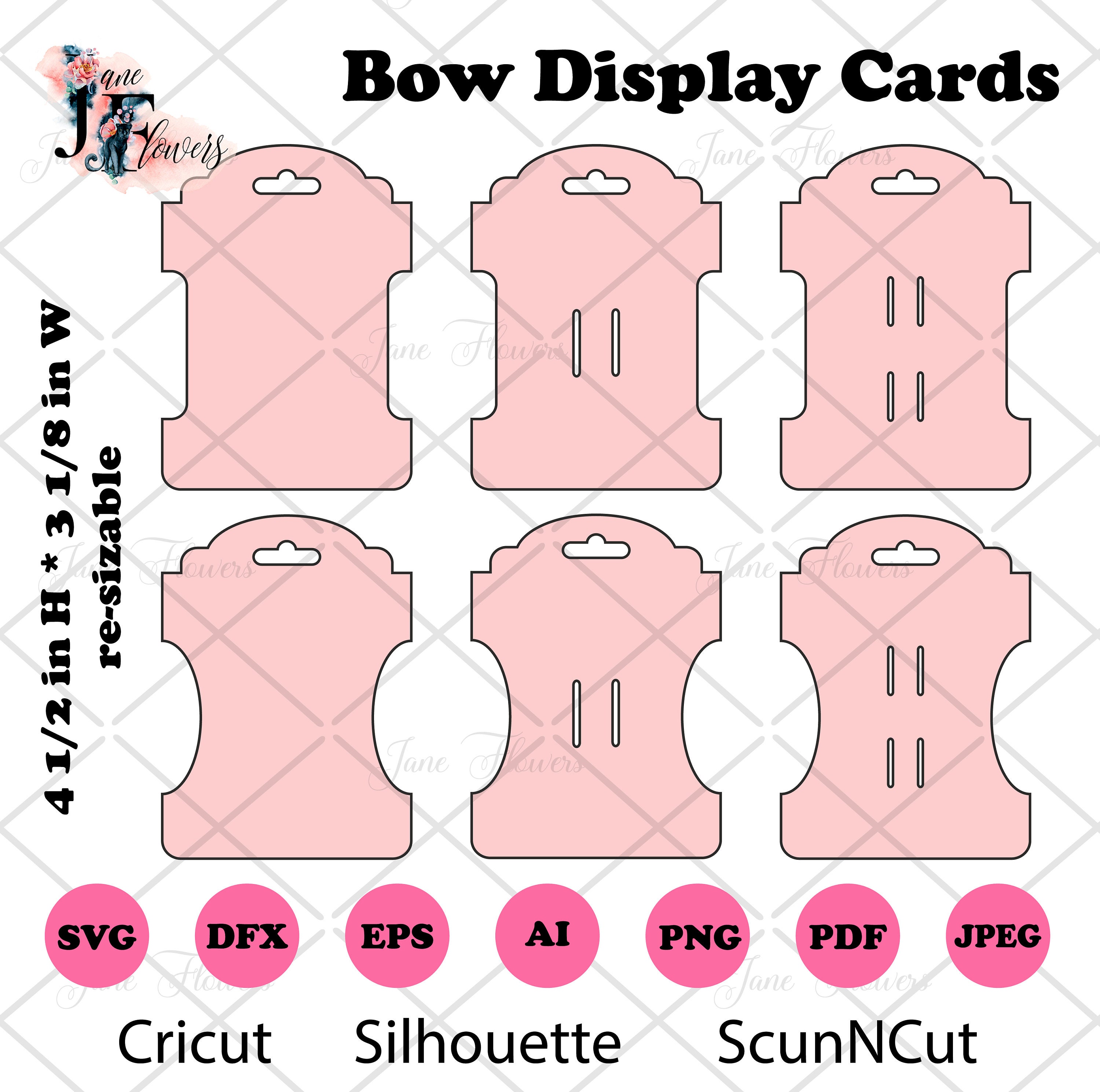 Hair bow card svg Bow display card Hair card Bow card holder | Etsy