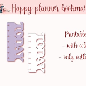 Classic Happy Planner Bookmark SVG Template, Disc Bound Page Marker for ...