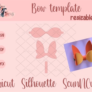 Bunny bows SVG, leather bow template svg, bow pattern, hair bow svg template, bow cut file, hair accessories, felt hair bow, cute hair bow