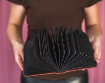 Black paper notebook, black journal, blank sketchbook, undated social media planner, instagram planner 2022, thick journal