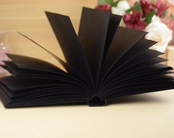 Black Hardcover Notebook with Black Pages, Black Paper notebook, Sketchbook A5 include white ink pen, art journal, handmade mothers day gift