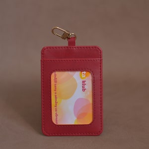 Cute keychain card holder key fob, ID badge holder, business card case, small womens wallet, card organizer, slim vegan leather purse