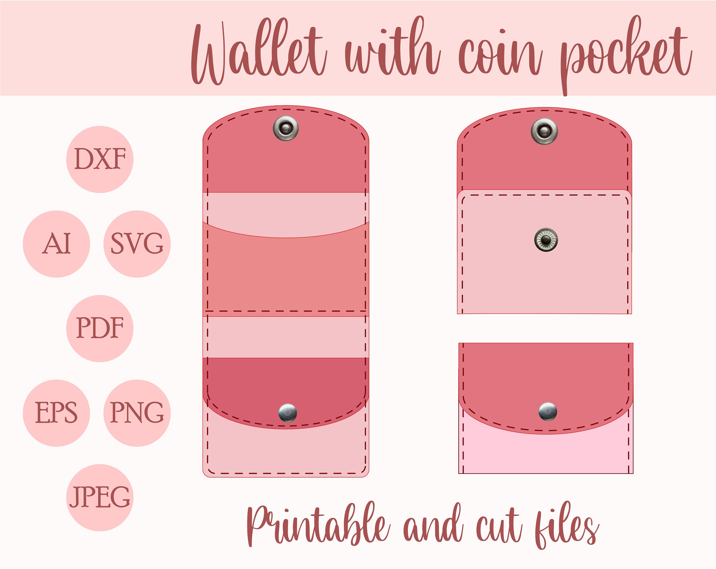 Free Svg Faux Leather Coin Purse Pattern Printable Coin Purse