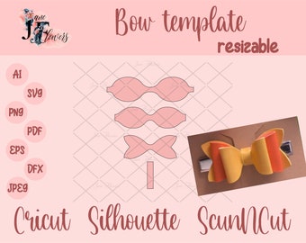 Baby bows SVG, leather bow template svg, bow pattern, hair bow svg template, bow cut file, hair accessories, felt hair bow, hair bow pattern