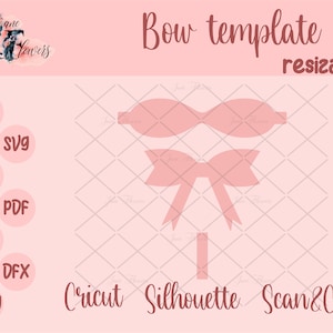 Cute bows SVG, leatherette bow template svg, hair bow pattern, hair bow svg template, bow cut file, baby hair accessories, felt pattern