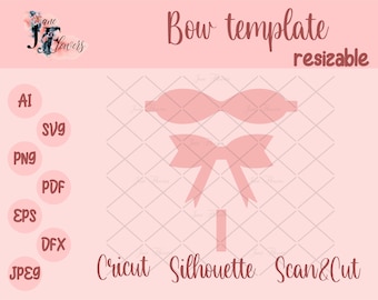 Cute bows SVG, leatherette bow template svg, hair bow pattern, hair bow svg template, bow cut file, baby hair accessories, felt pattern