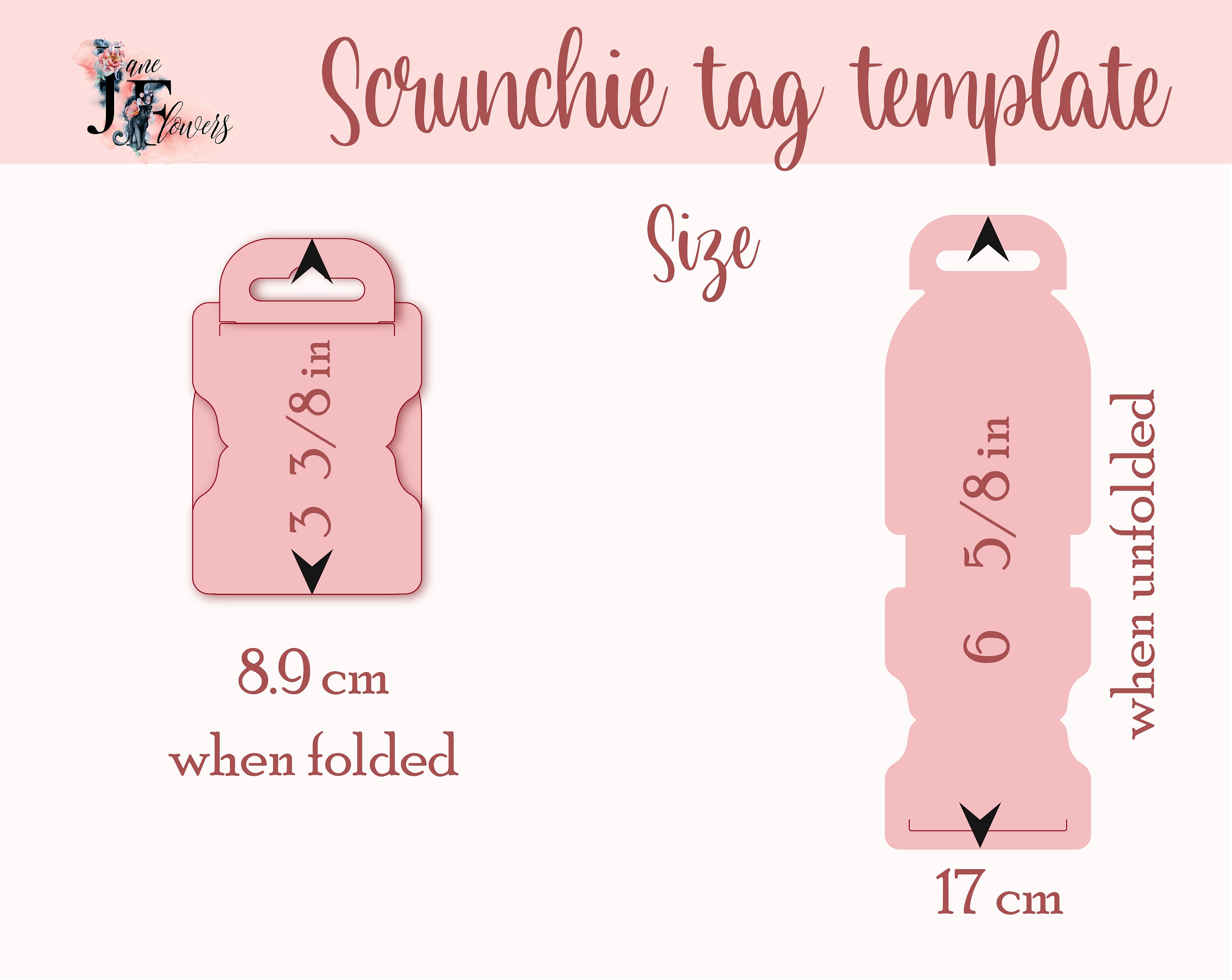 Scrunchie Card Scrunchie Display Card Template, Scrunchie Tag SVG, Headband Holder ...