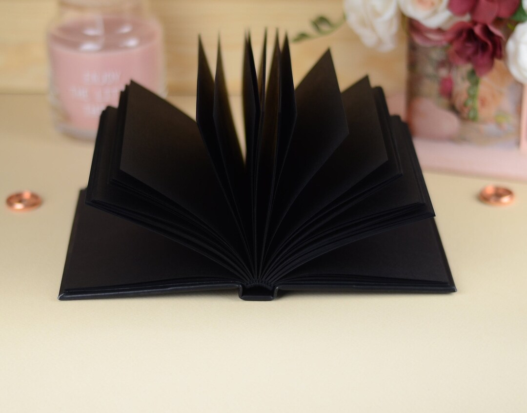 Personalized Black Mini Notebook With Black Pages, Hardcover Pocket ...