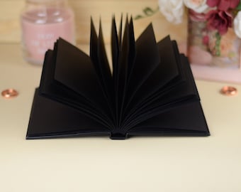 Mini Personalized Black Paper Sketchbook, High Quality Hardcover Pocket Journal with White Pen