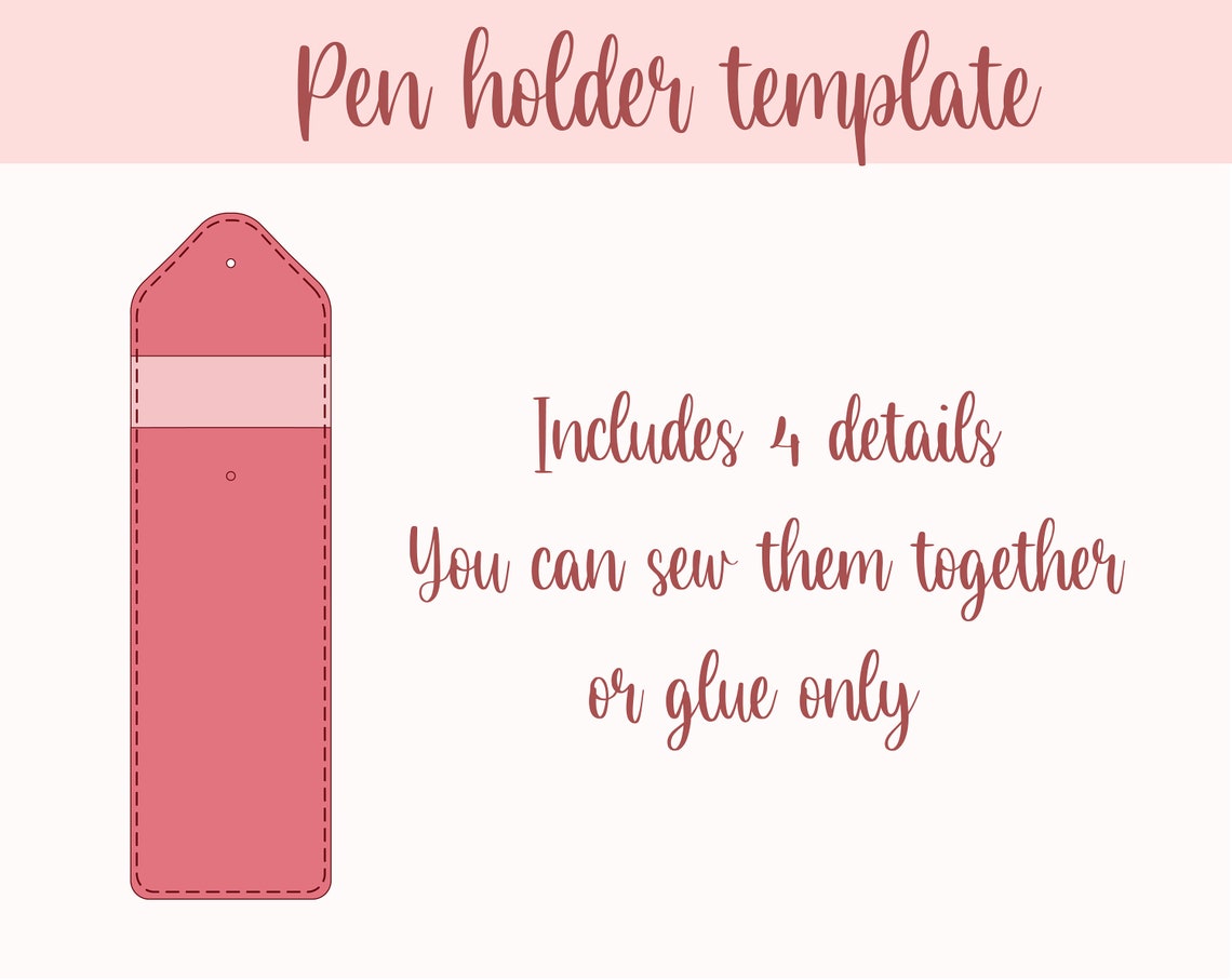 Cute Pen Holder Template With Clasp Pencil Sleeve Pattern - Etsy