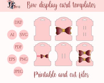 Hair Bow Display Card Templates | Cricut Cut Files (Digital Download Pattern)