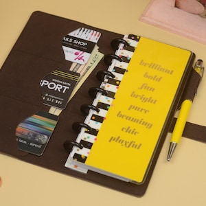 Minimalist Happy planner cover, personalized planner, planner accessories, disc planner cover, refillable journal cover, planner wallet