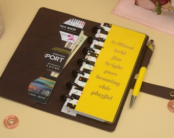 Minimalist Happy planner cover, personalized planner, planner accessories, disc planner cover, refillable journal cover, planner wallet