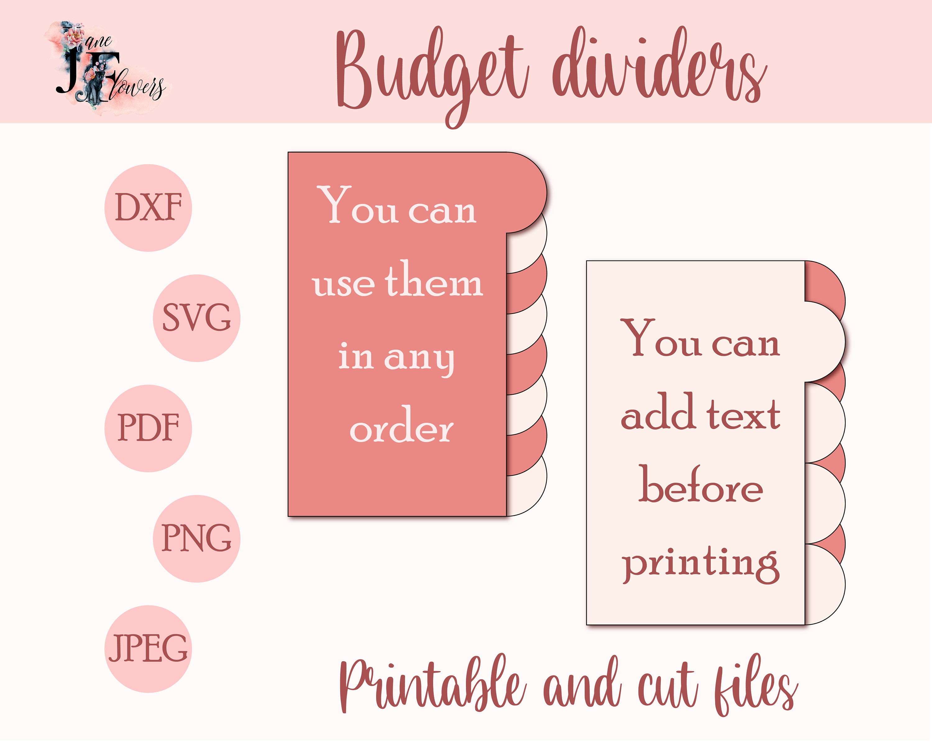 Budget Folder Dividers, Cash Tab Dividers Template, Divider Pages, Cash ...