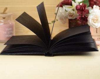 Black hardcover notebook with black pages, black paper notebook, blackout sketchbook A5 included white ink pen, art journal, Christmas gifts